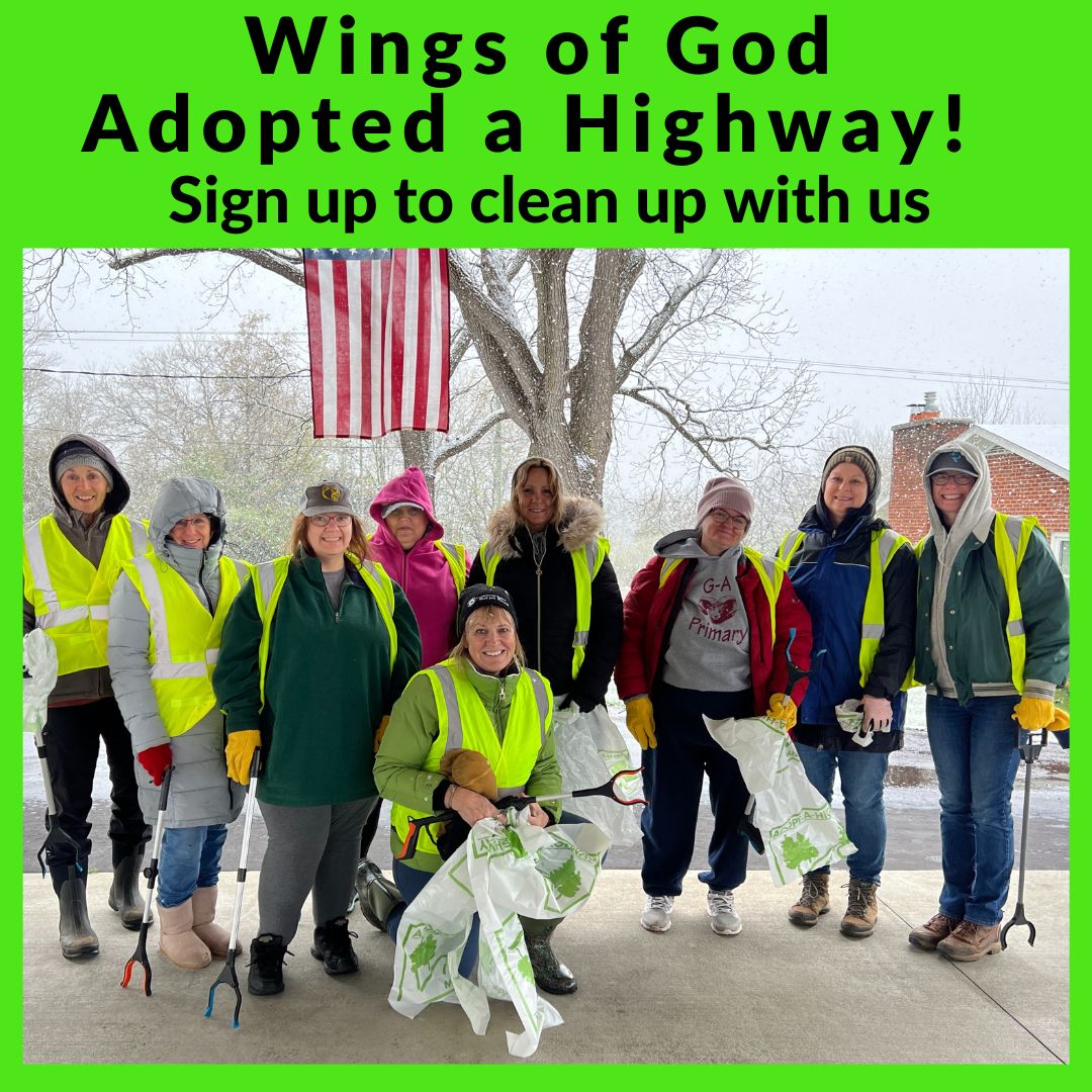 Group of Volunteers signed up to clean up with Wings of God Adopt a Highway