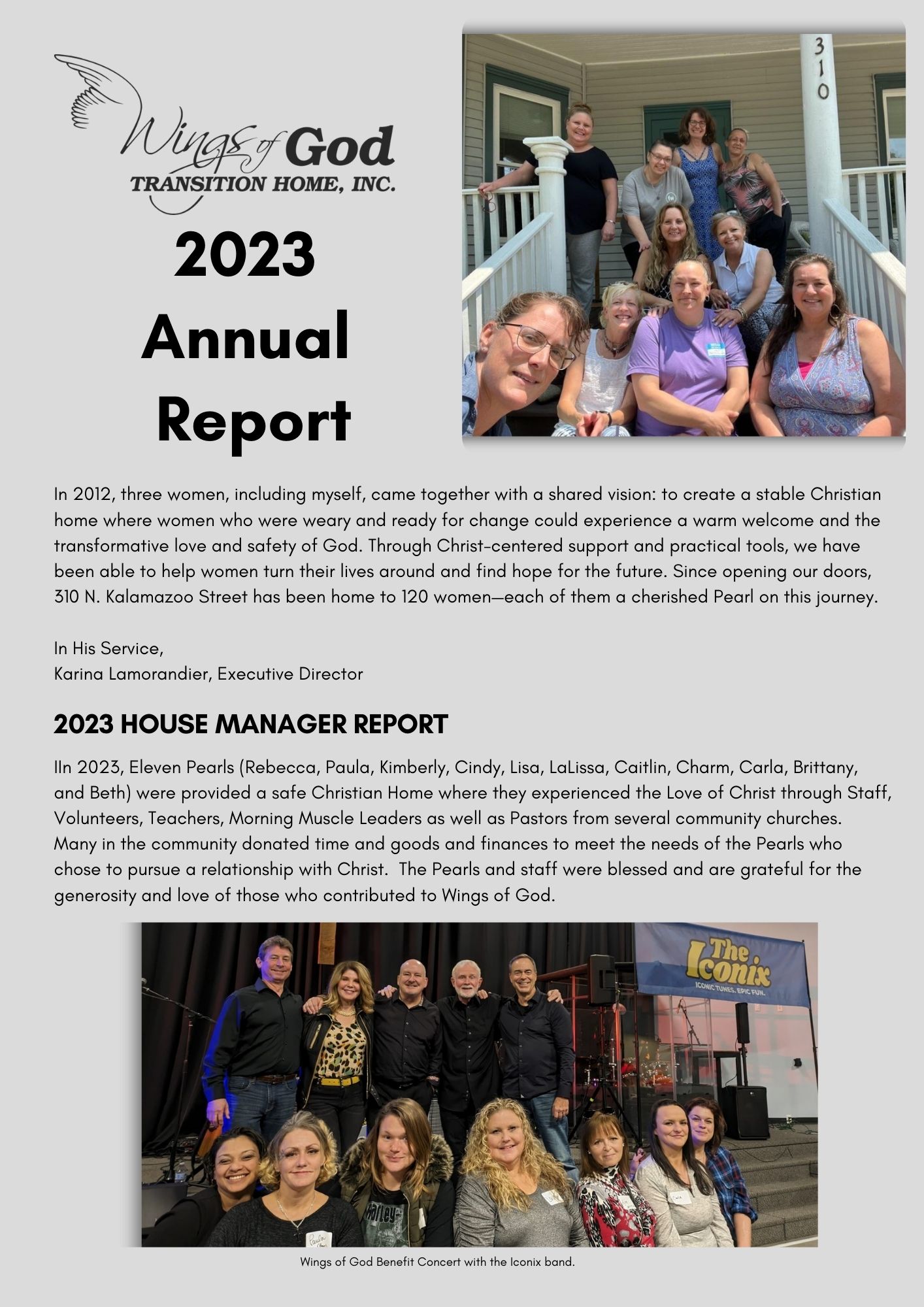 Wings of God Transition Home 2022 Annual Report Page 1