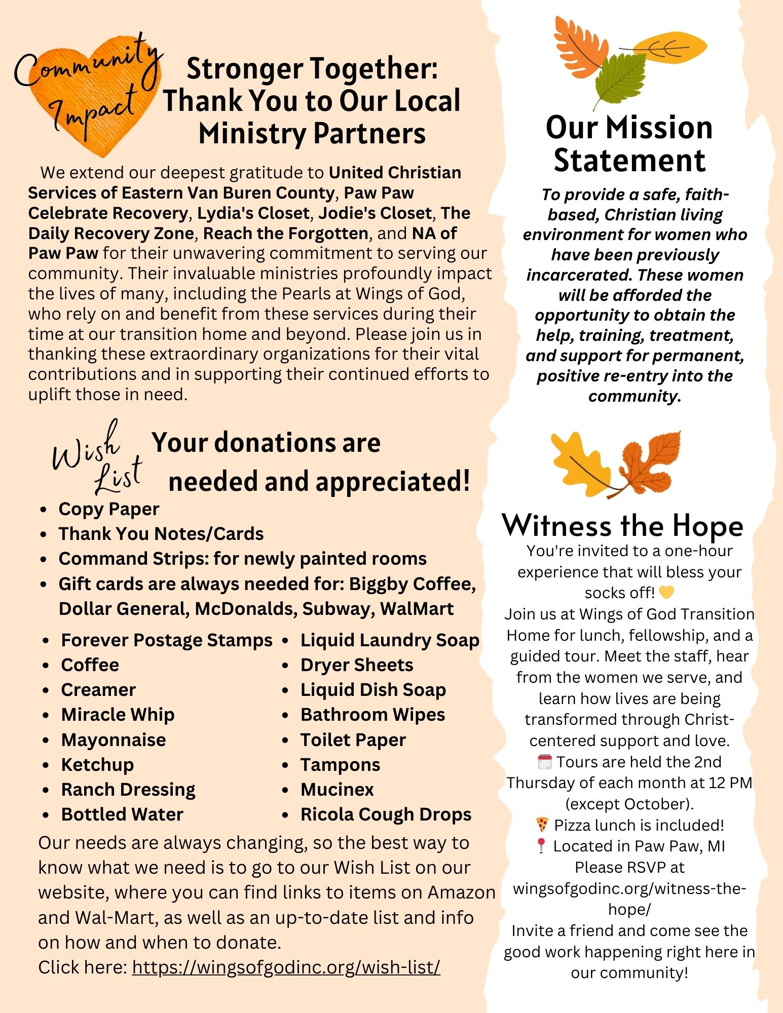 2025 Wings of God Spring Newsletter page 4