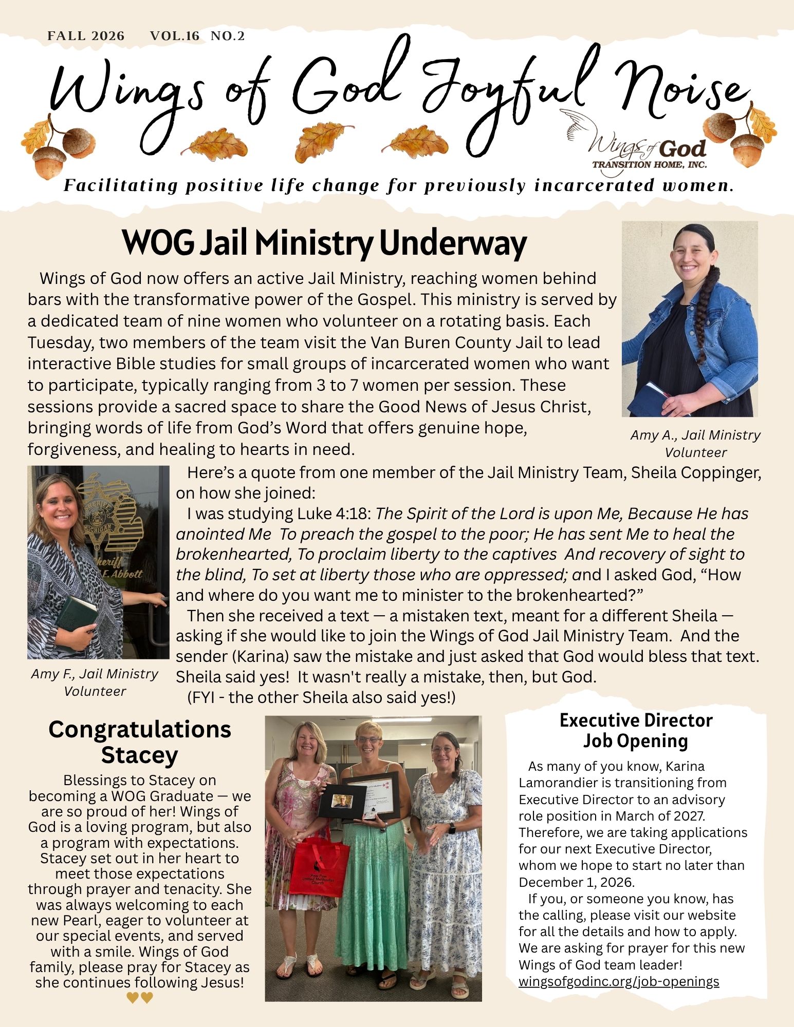 2026 Fall Newsletter Page one